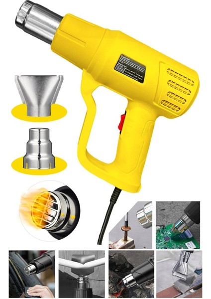 Alman Seri 4500 Watt Pro Darbeye Dayanıklı Bakır Sargılı Rezistans 2 Kademeli Sıcak Hava Tabancası fırsatları