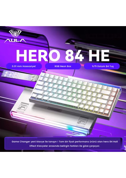 Aula Hero 84 He Manyetik Switch 8k Hz Gaming Klavye