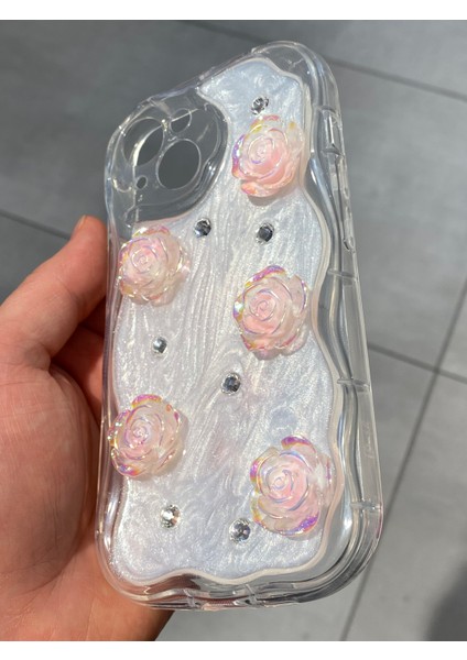 Iphone 15 Uyumlu 3D Kabartmalı Çiçek Desenli Silikon Kılıf fiyatları