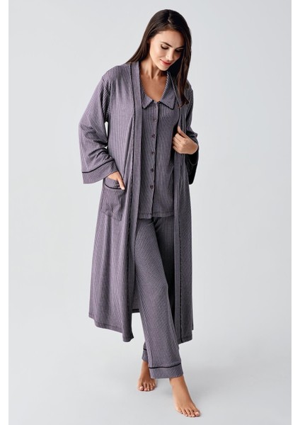 Bebe Yaka Düğmeli Uzun Kollu Hamile Sabahlık Pijama Takım 23111 fiyatları