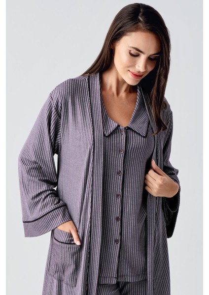 Bebe Yaka Düğmeli Uzun Kollu Hamile Sabahlık Pijama Takım 23111 fırsatları