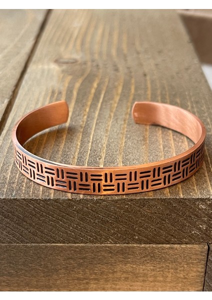 %100 Saf Bakır Bileklik , Etnik Desenli Ayarlanabilir Ölçü Saf Bakır Bileklik