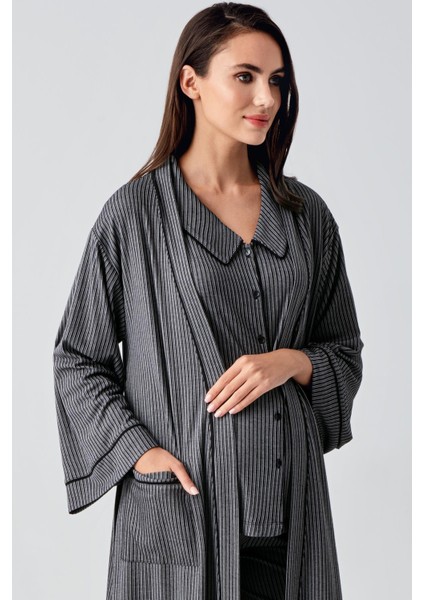 Bebe Yaka Düğmeli Uzun Kollu Hamile Sabahlık Pijama Takım 23111 fiyatları