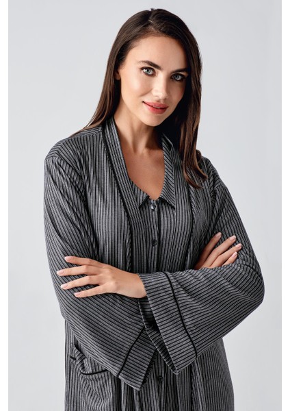 Bebe Yaka Düğmeli Uzun Kollu Hamile Sabahlık Pijama Takım 23111 indirimleri