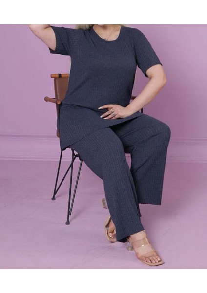 Kadın Büyük Beden Tunik Alt Üst Pijama Takımı