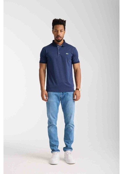 Polo Yaka Lacivert Regular Fit Çizgili indirimleri