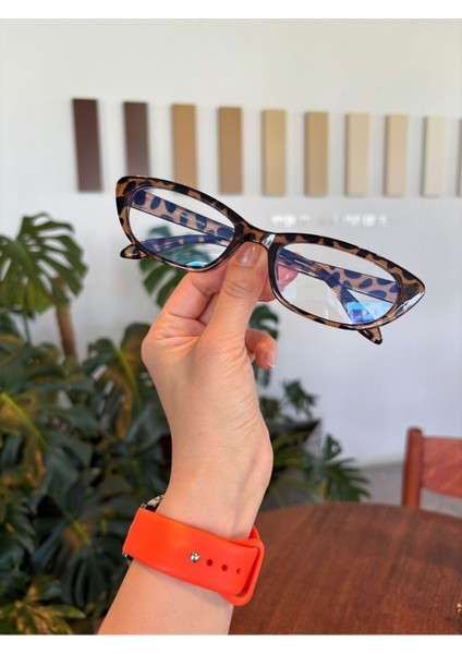Aventino Leopar Cat Eye Küçük Çekik Minik Retro Mavi Işık Korumalı Gözlük Ekran Gözlük fiyatları