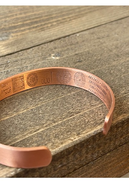 %100 Saf Bakır Bileklik Şans Tılsımlı Dualı Ayarlanabilir Ölçü Bakır Bileklik
