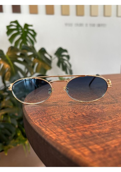 Mix Metal Oval Yeni Sezon Güneş Gözlüğü UV400 Koruma Premium Seri Mavi Renkli modelleri
