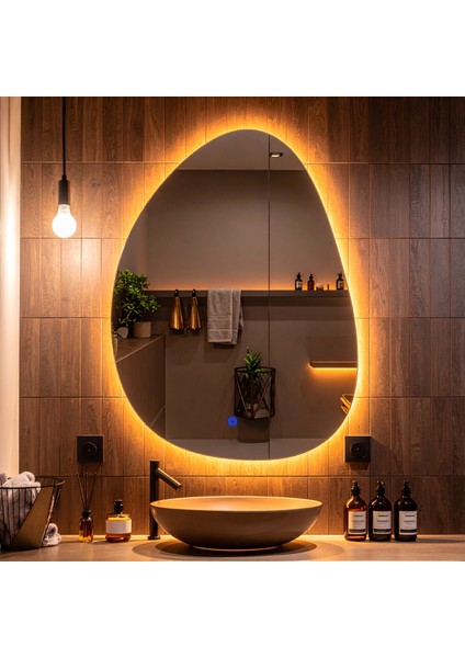 Luno Amber Led'li Lavabo & Banyo Aynası (Dokunmatik Sensörlü)