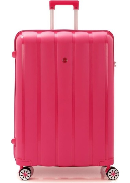 Bavul Büyük ve Orta 2li Set Kırılmaz Silikon Valiz V305 Fuşya fiyatları