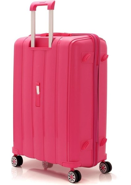 Bavul Büyük ve Orta 2li Set Kırılmaz Silikon Valiz V305 Fuşya fırsatları