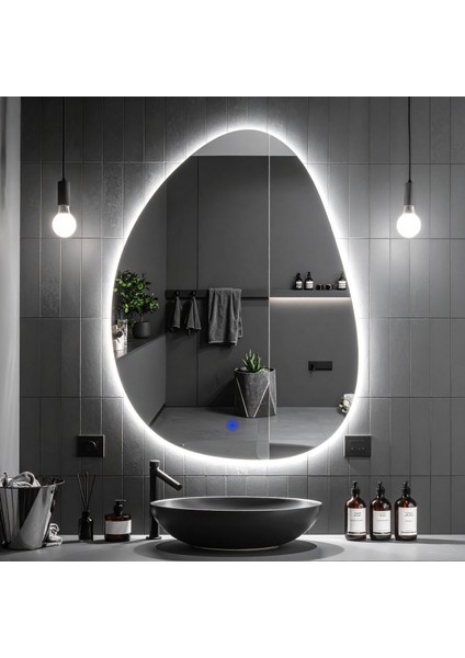 Luno Beyaz Led'li Lavabo & Banyo Aynası (Dokunmatik Sensörlü)