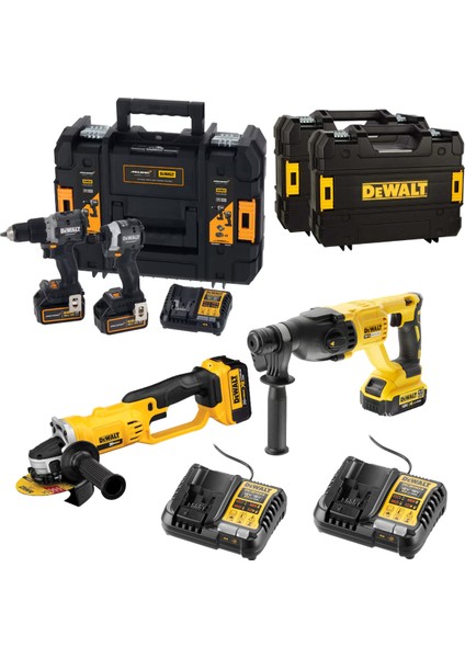 x Mclaren 18V Xr Profesyonel Set (Kırıcı, Taşlama, Vidalama,torklu, 3 Çanta , 2X4AH , 2X5AH)