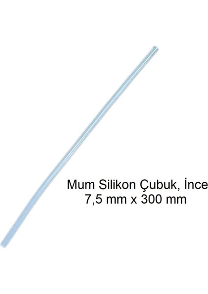 Silikon Mum Çubuk, Ince 7,5 x 300 mm (5 Adet)