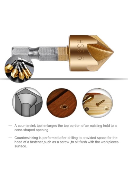 Hss Pah Havşa Delik Açıcı Matkap Ucu 1/4 Hex Saplı Takım Pnömatik 6MM-19MM 6 Adet Set