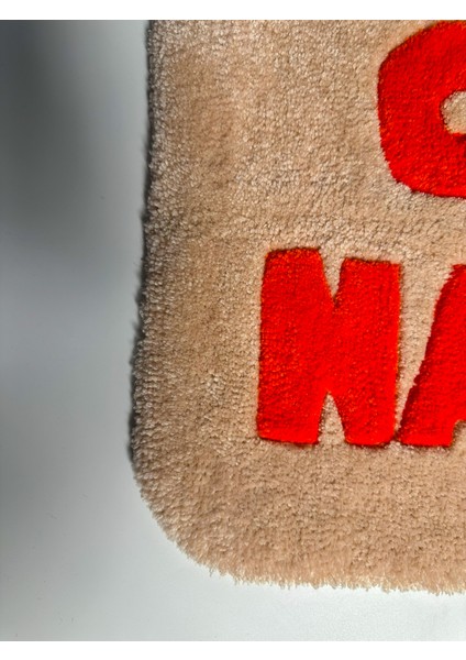 “get Naked” Yazılı El Yapımı Tufting Halı, Paspas