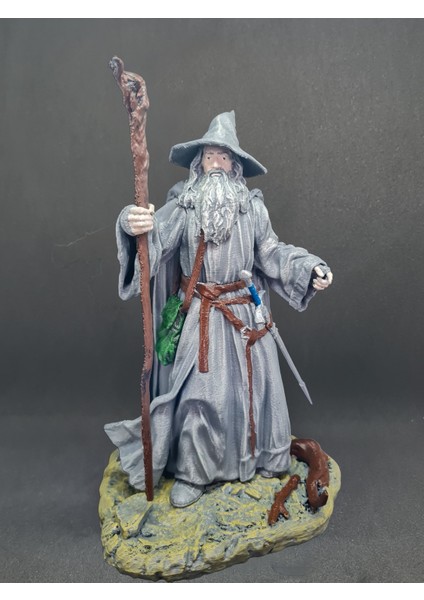 3D Gri Gandalf Figür / Yüzüklerin Efendisi Gandalf Heykel / Gandalf Figür Biblo Hediye /21CM