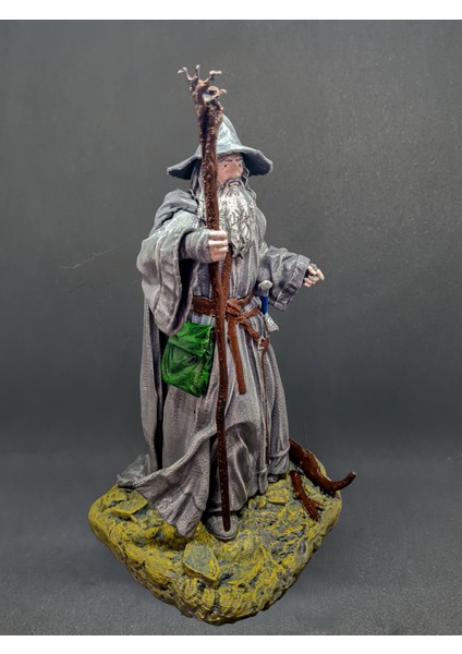 3D Gri Gandalf Figür / Yüzüklerin Efendisi Gandalf Heykel / Gandalf Figür Biblo Hediye /21CM