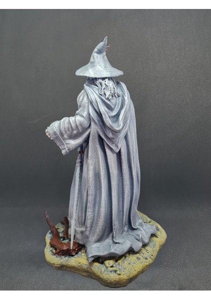 3D Gri Gandalf Figür / Yüzüklerin Efendisi Gandalf Heykel / Gandalf Figür Biblo Hediye /21CM
