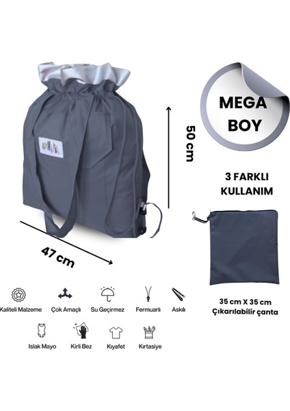 Büyük Boy Su Geçirmez Çok Amaçlı Plaj Çantası