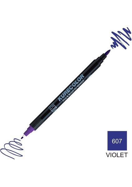 Kurecolor Mangaka Fine&brush Çift Taraflı Kalem CNKC-2200 No 607 Violet