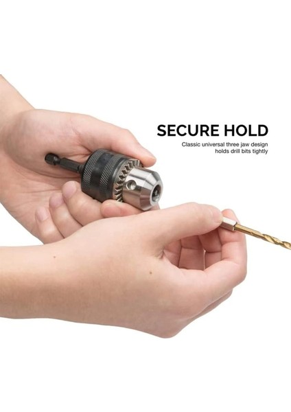 Hex Matkap Için 6gen Mandren ve Adaptör 3/8 Dişli 1,5-10MM Kapasiteli Altıgen Şaftlı Anahtarlı Set