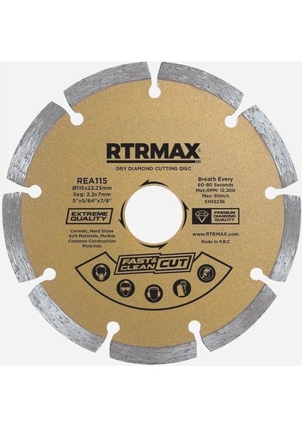 Rtrmax REA180 Soketli Elmas Testere 180*22 mm