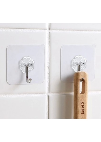 Kendınden Yapışkanlı Şeffaf Askı 5 Li Set
