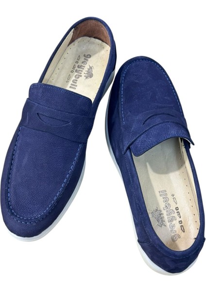 Lacivert Nubuk Loafer Yazlık Erkek Ayakkabı- Loafer Deri Erkek Ayakkabı indirimleri