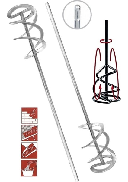 Çok Fonksiyonlu Matkaplarda Kullanmak Için 46CM Sds Uçlu Boya Karıştırıcılar