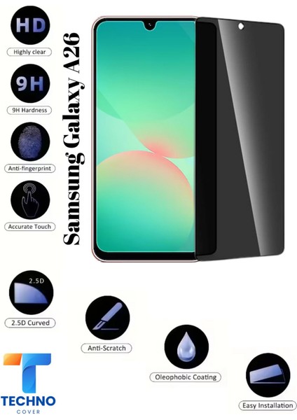 Samsung A26 Uyumlu Tam Kapatan Hayalet Ekran Koruyucu 6d Temperli Cam