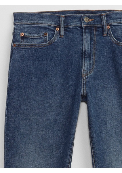 Erkek Koyu Mavi Slim Taper GapFlex Washwell™ Jean Pantolon fırsatları