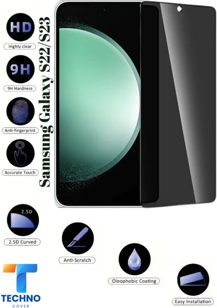 Samsung S22 / S23 Uyumlu Tam Kapatan Hayalet Ekran Koruyucu 6d Temperli Cam