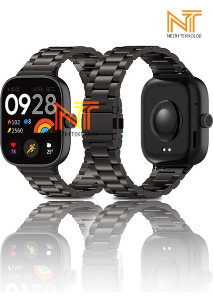 Xiaomi Redmi Watch 4 / 5 Mi Band 8 / 9 Pro Uyumlu Ayarlanabilir Paslanmaz Çelik Metal Baklalı Kordon