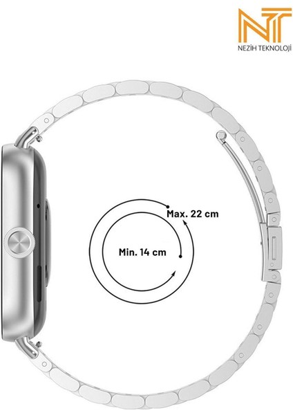 Xiaomi Redmi Watch 4 / 5 Mi Band 8 / 9 Pro Uyumlu Ayarlanabilir Paslanmaz Çelik Metal Baklalı Kordon