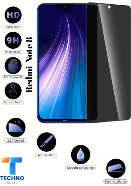 Redmi Note 8 Uyumlu Tam Kapatan Hayalet Ekran Koruyucu 6d Temperli Cam