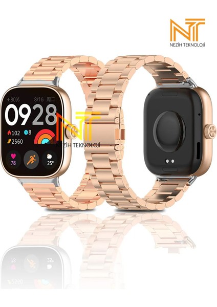 Xiaomi Redmi Watch 4 / 5 Mi Band 8 / 9 Pro Uyumlu Ayarlanabilir Paslanmaz Çelik Metal Baklalı Kordon