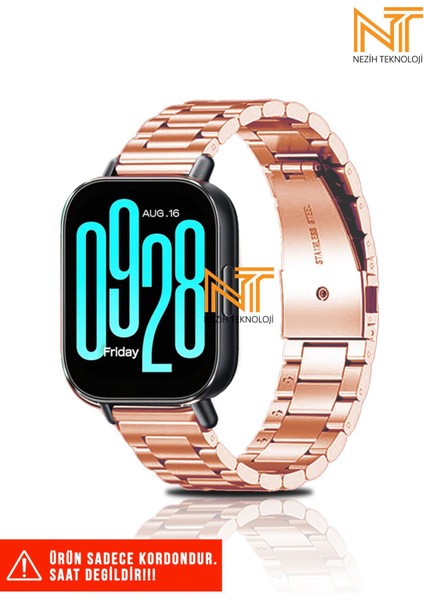 Redmi Watch 5 Active / Redmi 5 Lite Uyumlu Paslanmaz Çelik Baklalı Metal Kordon