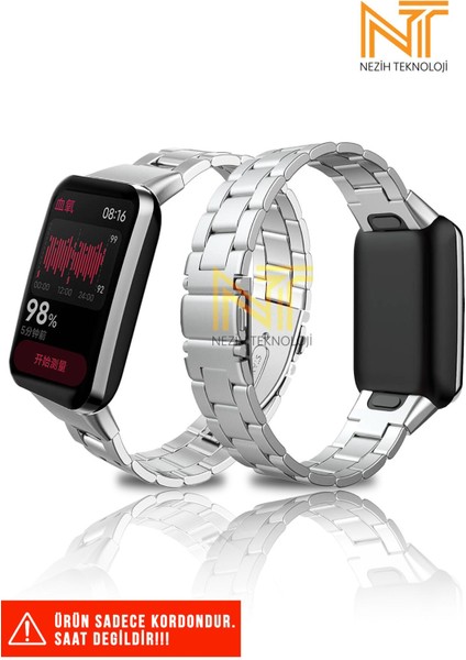 Xiaomi Mi Band 7 Pro Uyumlu Paslanmaz Çelik Baklalı Metal Kordon