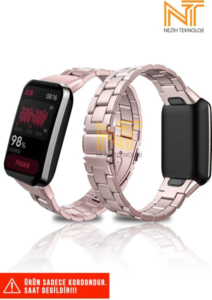 Xiaomi Mi Band 7 Pro Uyumlu Paslanmaz Çelik Baklalı Metal Kordon