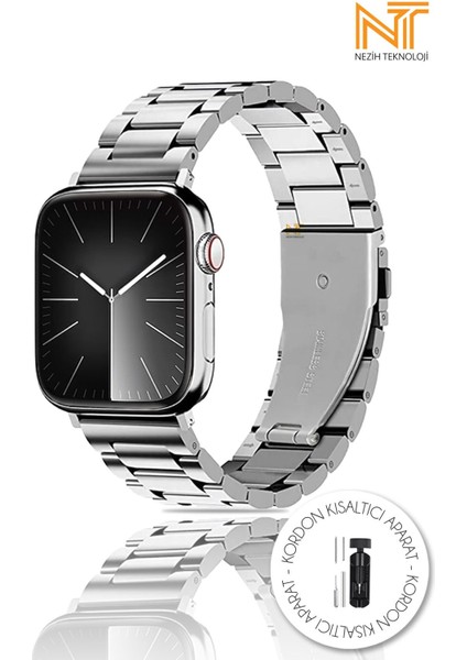 Apple Watch Seri 2/3/4/5/6/7/8/9/10/se/se2/ultra/ultra 2 44 45 46MM 49MM Paslanmaz Çelik Kordon