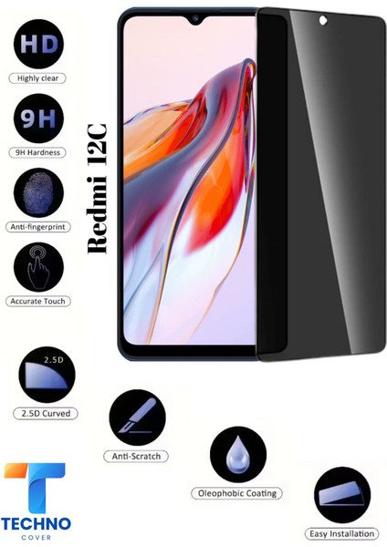 Redmi 12C Uyumlu Tam Kapatan Hayalet Ekran Koruyucu 6d Temperli Cam