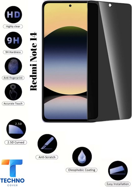 Redmi Note 14 Uyumlu Tam Kapatan Hayalet Ekran Koruyucu 6d Temperli Cam