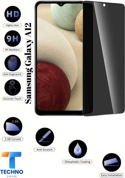 Samsung A12 / M12 Uyumlu Tam Kapatan Hayalet Ekran Koruyucu 6d Temperli Cam