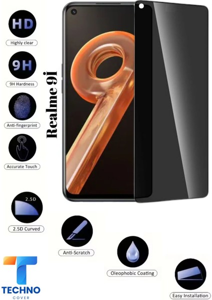Realme 9i Uyumlu Tam Kapatan Hayalet Ekran Koruyucu 6d Temperli Cam