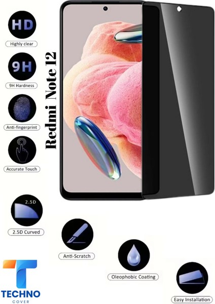 Redmi Note 12 Uyumlu Tam Kapatan Hayalet Ekran Koruyucu 6d Temperli Cam