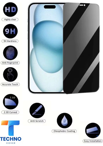 Iphone 15 Uyumlu Tam Kapatan Hayalet Ekran Koruyucu 6d Temperli Cam