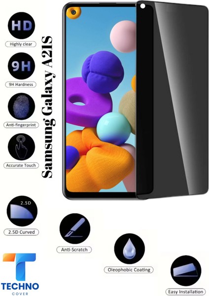 Samsung A21S Uyumlu Tam Kapatan Hayalet Ekran Koruyucu 6d Temperli Cam