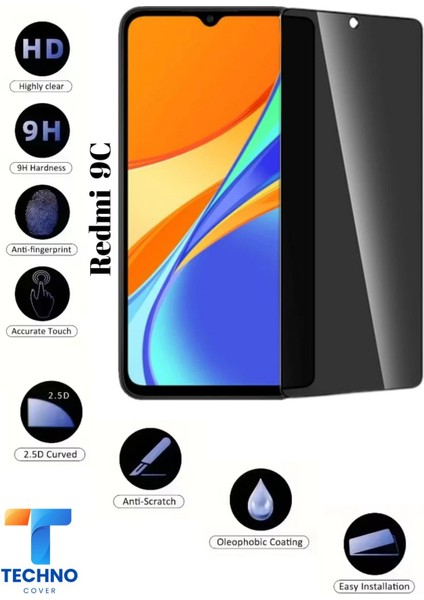 Redmi 9c Uyumlu Tam Kapatan Hayalet Ekran Koruyucu 6d Temperli Cam